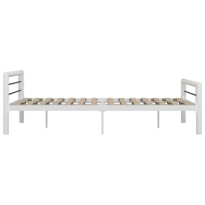 vidaXL Estructura de cama sin colchón metal blanco y negro 160x200 cm