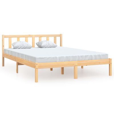 Estructura de cama para colchón de 160x200 cm de madera de pino acabado  natural VidaXL