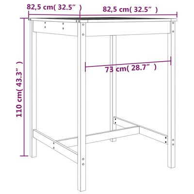 vidaXL Set de mesa y taburetes altos jardín 5 piezas madera pino gris