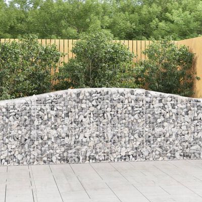 vidaXL Cestas de gaviones 9 uds forma de arco hierro 400x50x80/100 cm