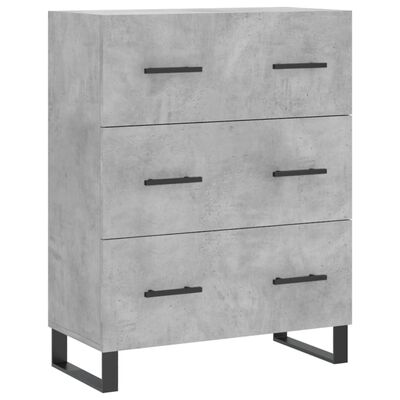 vidaXL Aparador alto madera contrachapada gris hormigón 69,5x34x180 cm