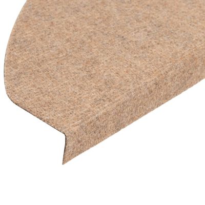 vidaXL Alfombrilla autoadhesiva de escalera 15 uds beige 65x22,5x3,5cm