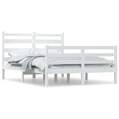 vidaXL Estructura de cama de madera maciza de pino blanca 140x200 cm