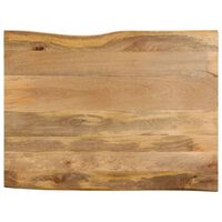 vidaXL Tablero de mesa borde natural madera maciza mango 110x80x3,8 cm
