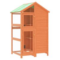 vidaXL Casita para pájaros madera maciza pino marrón 97x81x152 cm