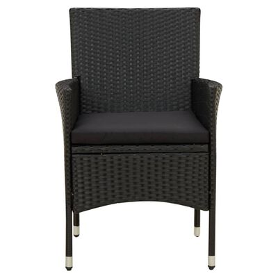 vidaXL Set comedor de jardín 9 piezas y cojines ratán sintético negro