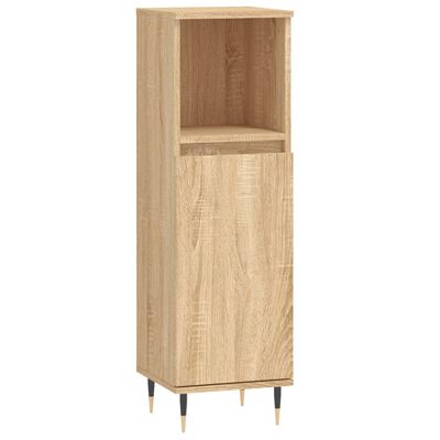 vidaXL Set de muebles de baño 3 pzas madera contrachapada roble Sonoma