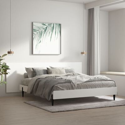 vidaXL Cabecero de cama pared madera contrachapada blanco 240x1,5x80cm