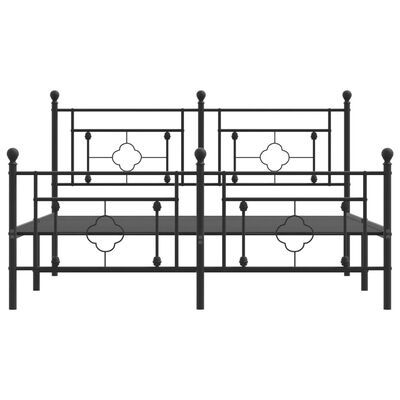 vidaXL Estructura de cama cabecero y estribo metal negro 150x200 cm