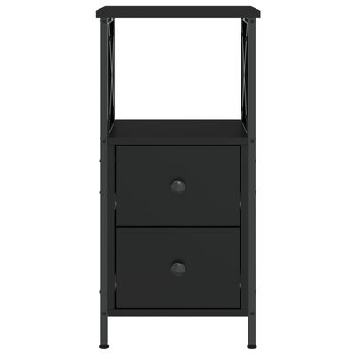 vidaXL Mesita de noche madera contrachapada negra 34x35,5x70 cm