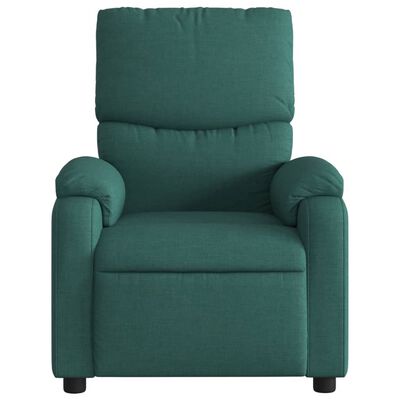 vidaXL Sillón de masaje reclinable de tela verde oscuro