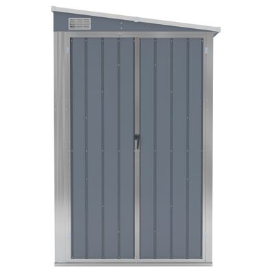 vidaXL Cobertizo de jardín pared acero galvanizado gris 118x382x178 cm