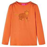 Camiseta infantil de manga larga naranja tostado 92