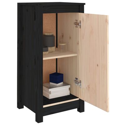 vidaXL Aparadores 2 uds madera maciza de pino negro 39x35x80 cm