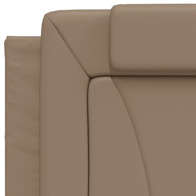 vidaXL Cama con colchón cuero sintético capuchino 90x200 cm