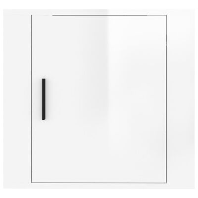 vidaXL Mesita de noche de pared blanco brillante 50x30x47 cm