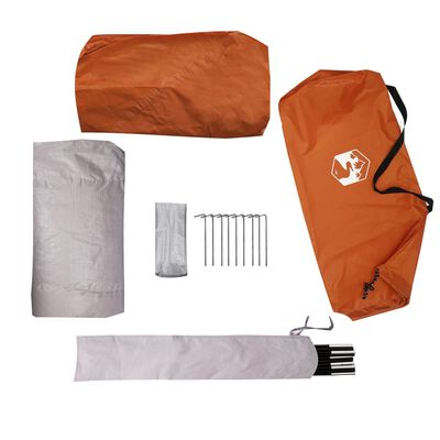 vidaXL Tienda de campaña iglú para 2 personas impermeable gris naranja