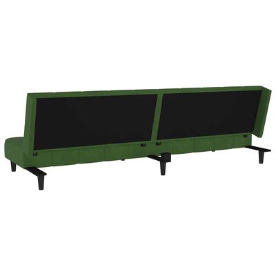 vidaXL Sofá cama de 2 plazas terciopelo verde oscuro