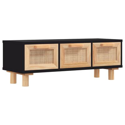 vidaXL Mesa de centro madera contrachapada y de pino negro 80x40x30 cm