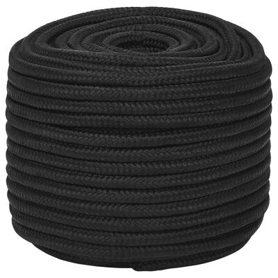 vidaXL Cuerda de barco polipropileno negro intenso 14 mm 25 m