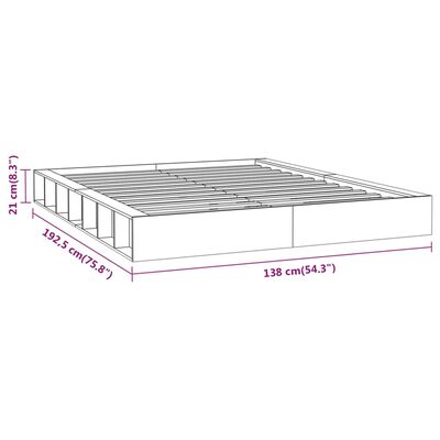 vidaXL Estructura de cama doble pequeña de madera maciza 120x190 cm