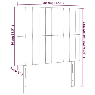 vidaXL Cabecero con luces LED tela gris taupe 80x5x118/128 cm