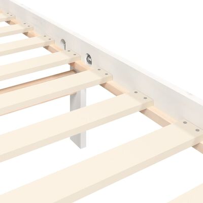 vidaXL Estructura de cama matrimonio con cabecero madera maciza blanco