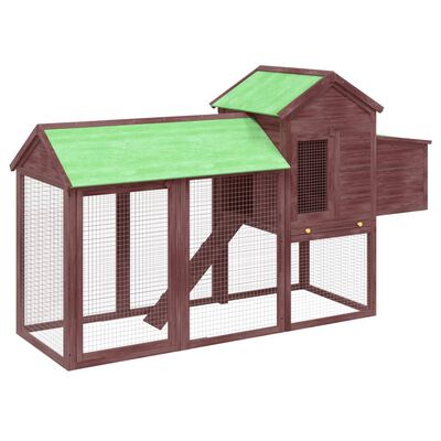 vidaXL Gallinero madera maciza de pino color moca 193x65x117 cm