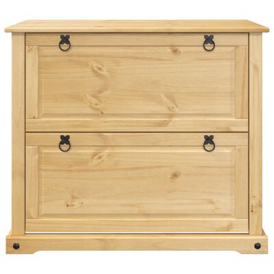 vidaXL Mueble zapatero Corona madera maciza de pino 99x32x85 cm