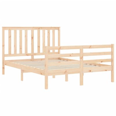 vidaXL Estructura de cama de matrimonio con cabecero madera maciza