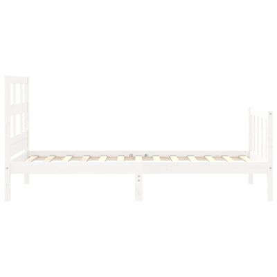 vidaXL Estructura de cama con cabecero madera maciza blanco 90x200 cm