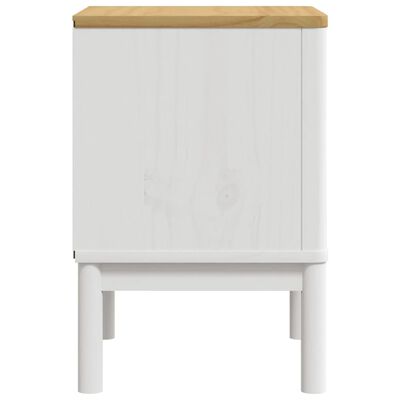 vidaXL Mesita de noche FLORO madera maciza de pino blanco 45x39x57 cm