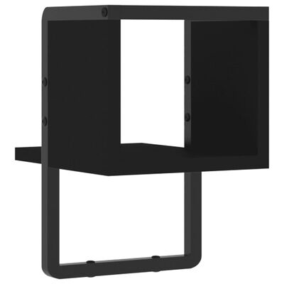 vidaXL Estante de pared con barra negro 20x25x30 cm