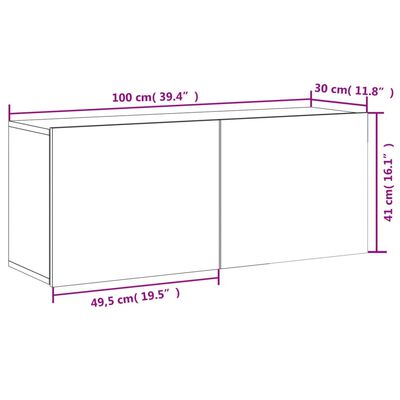 vidaXL Mueble para TV de pared roble Sonoma 100x30x41 cm