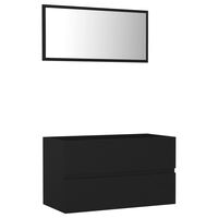 vidaXL Juego de muebles de baño 2 pzas madera contrachapada negro