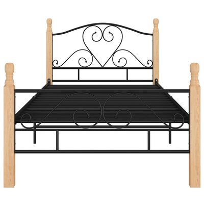 vidaXL Estructura de cama sin colchón metal negro 100x200 cm