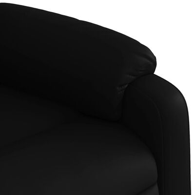 vidaXL Sillón reclinable elevable cuero artificial negro