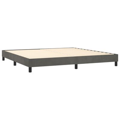 vidaXL Cama box spring colchón y LED terciopelo gris oscuro 200x200 cm