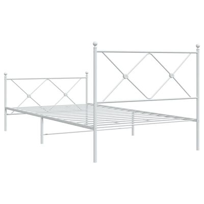 vidaXL Estructura cama sin colchón con estribo metal blanco 100x200 cm