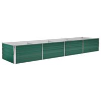 vidaXL Arriate de jardín de acero galvanizado verde 320x80x45 cm