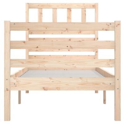 vidaXL Estructura de cama individual pequeña madera maciza 75x190 cm
