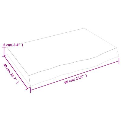 vidaXL Estante pared madera roble tratada marrón claro 60x40x(2-6) cm