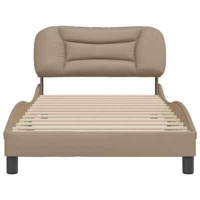 vidaXL Estructura cama sin colchón cuero sintético capuchino 100x200cm