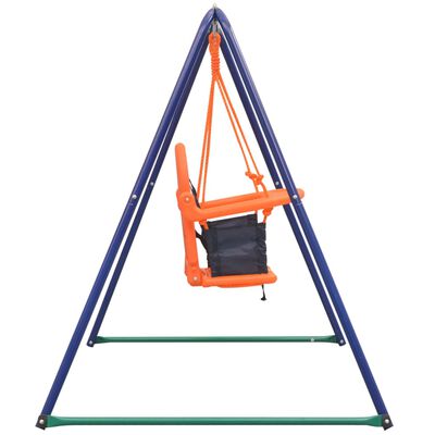 vidaXL Columpio individual y columpio para niños 2 en 1 naranja