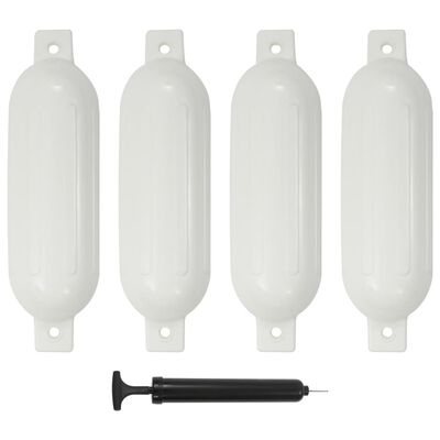 vidaXL Parachoques para barco 4 unidades PVC blanco 51x14 cm