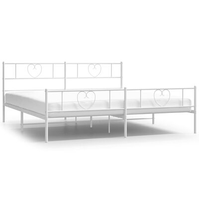 vidaXL Estructura cama sin colchón con estribo metal blanco 193x203 cm