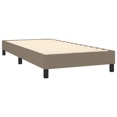 vidaXL Cama box spring colchón y luces LED tela gris taupe 90x200 cm