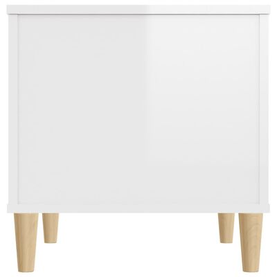 vidaXL Mesa de centro madera contrachapada blanco brillo 60x44,5x45 cm