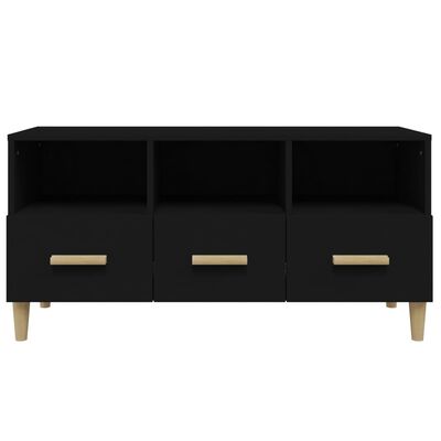 vidaXL Mueble de TV madera contrachapada negro 102x36x50 cm