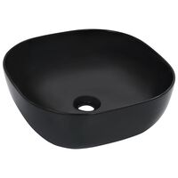 vidaXL Lavabo 42,5x42,5x14,5 cm cerámica negro